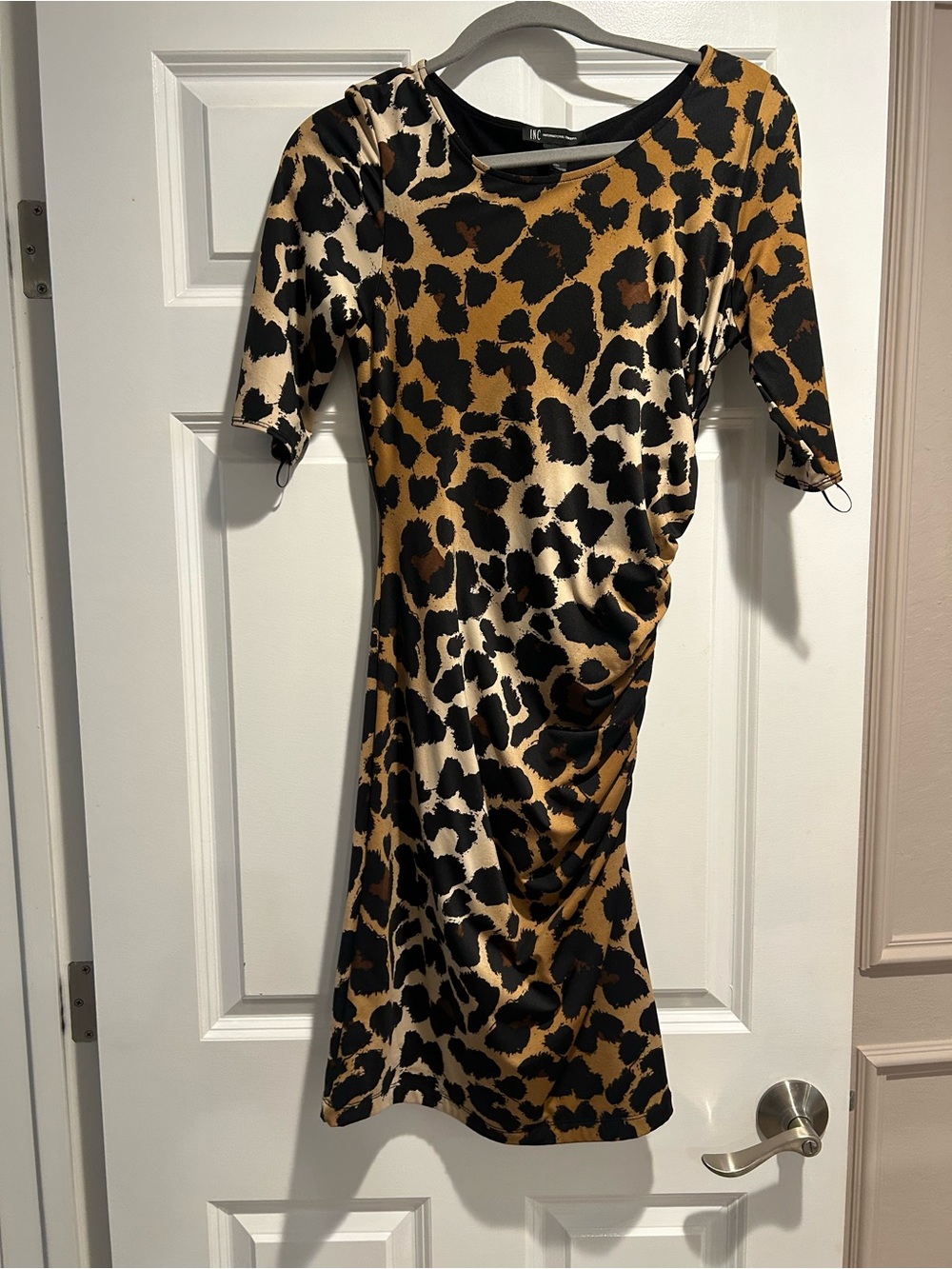 INC International Concepts Leopard-Print Midi Dress in Tan and Black